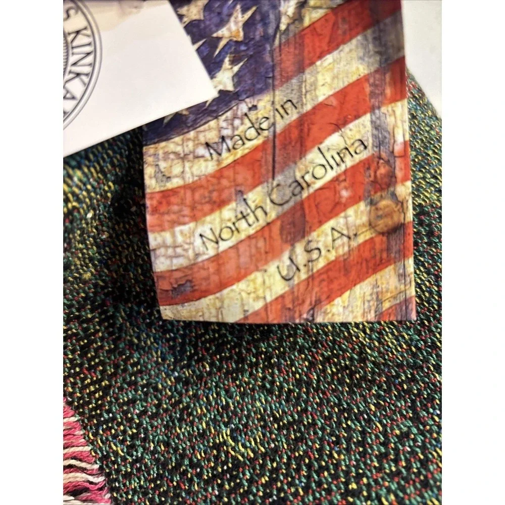 Thomas Kinkade Tapestry Throw Blanket Proverbs 3:5-6 Floral Landscape NWT